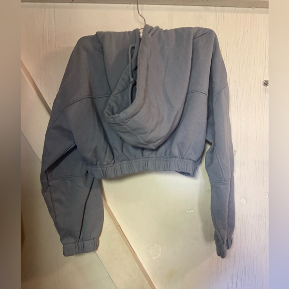 Ashley vintage charm powder blue cropped hoodie sweatshirt ladies small - Picture 2 of 5